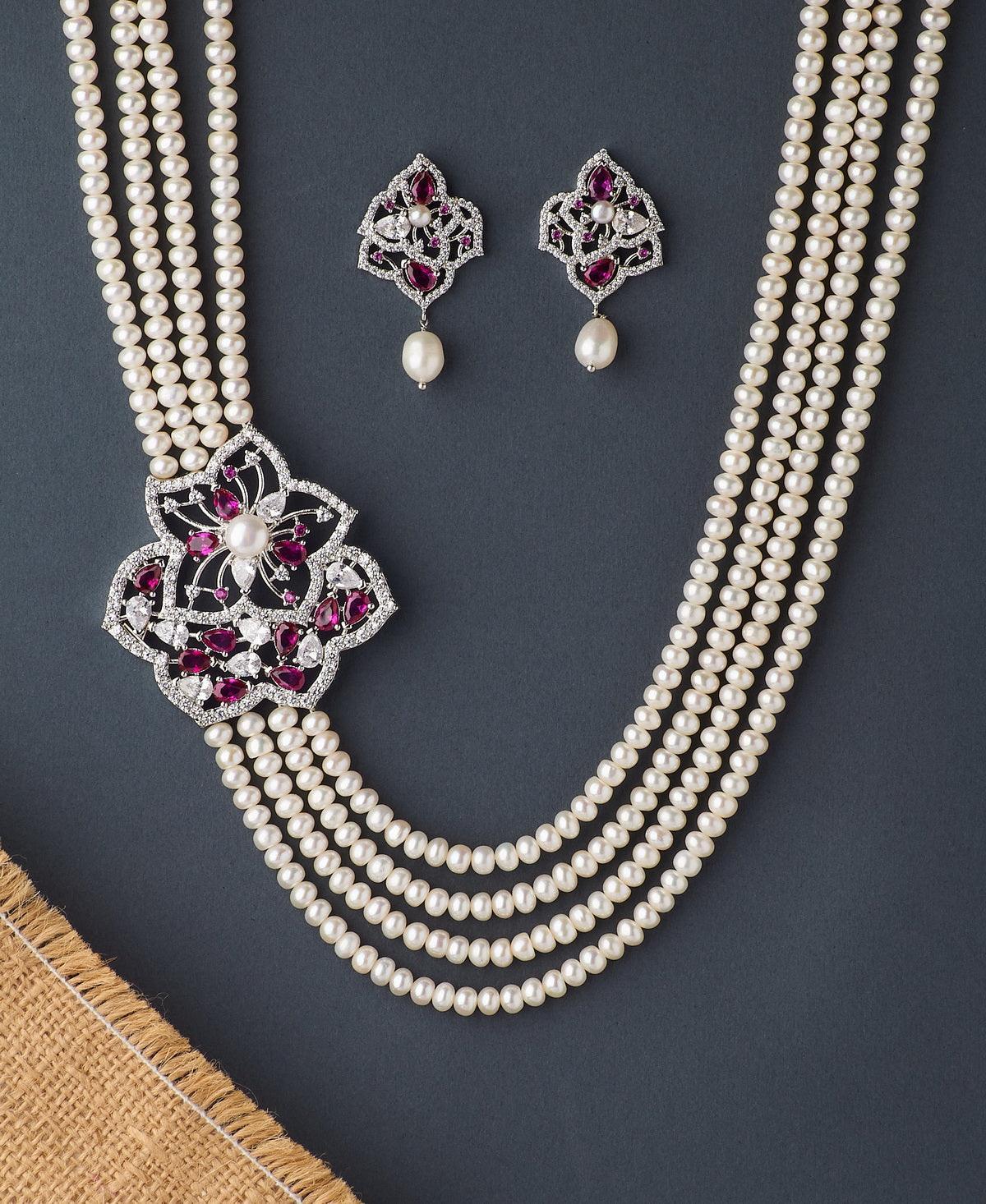 Ravishing Real Pearl Necklace Set - Chandrani Pearls