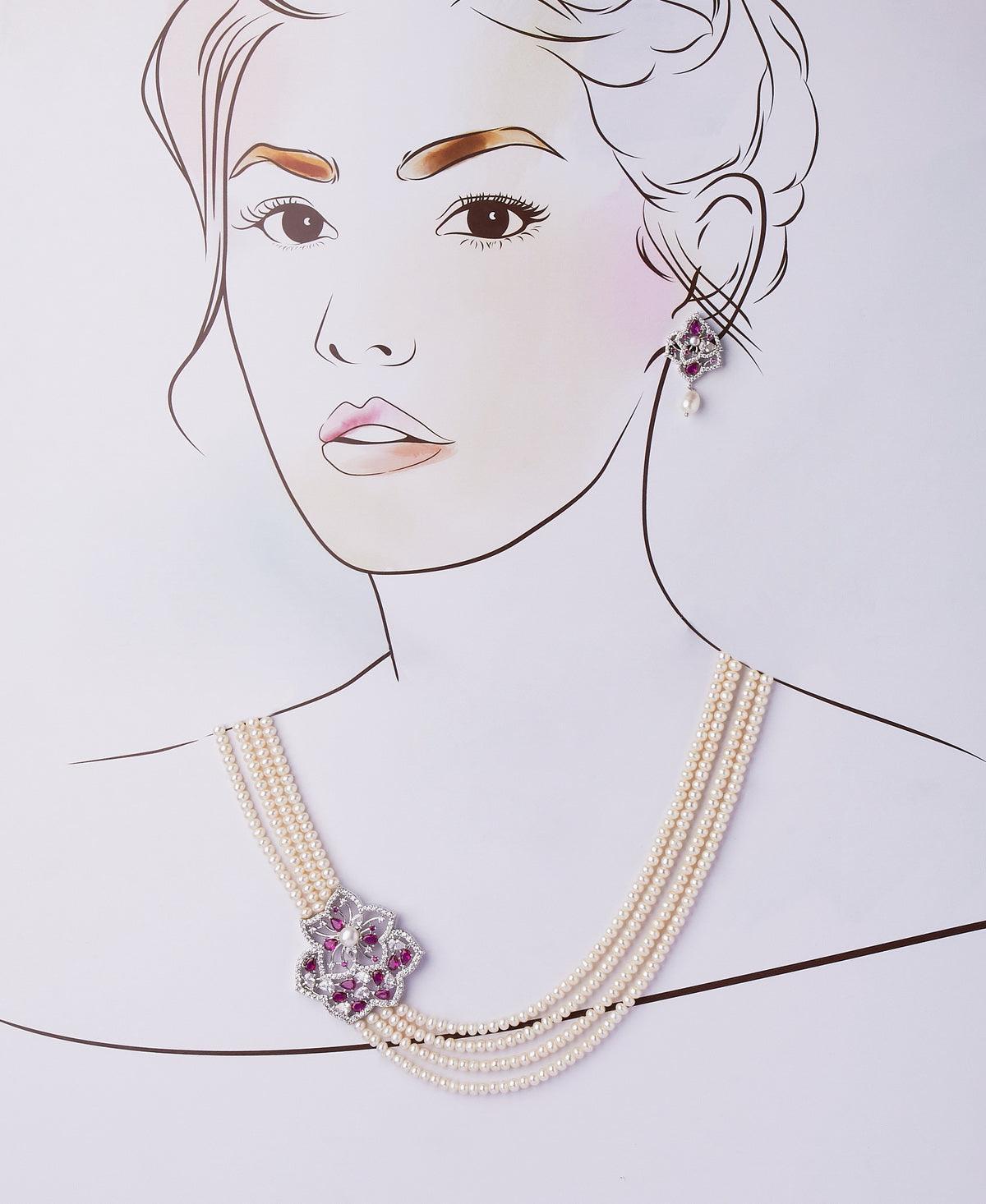 Ravishing Real Pearl Necklace Set - Chandrani Pearls