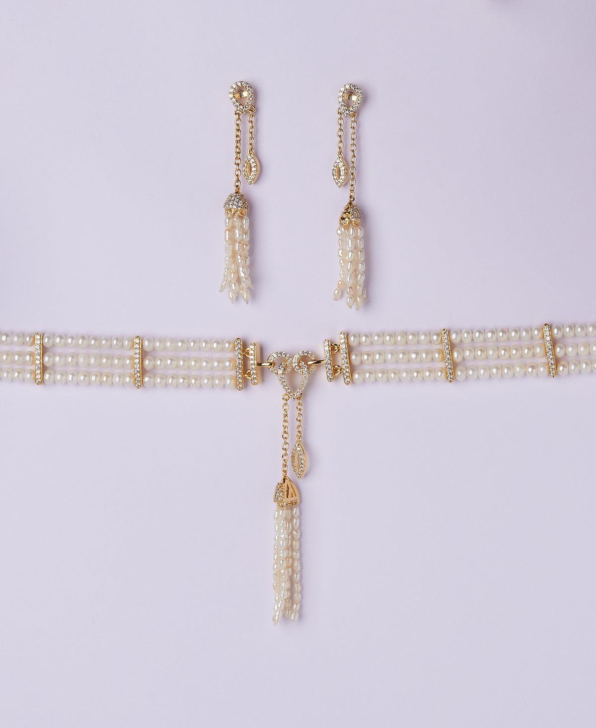 Ravishing Real Pearl Necklace Set - Chandrani Pearls