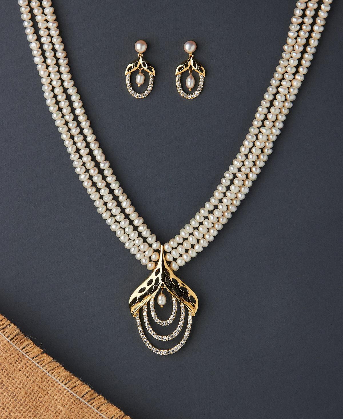 Ravishing Real Pearl Necklace Set - Chandrani Pearls