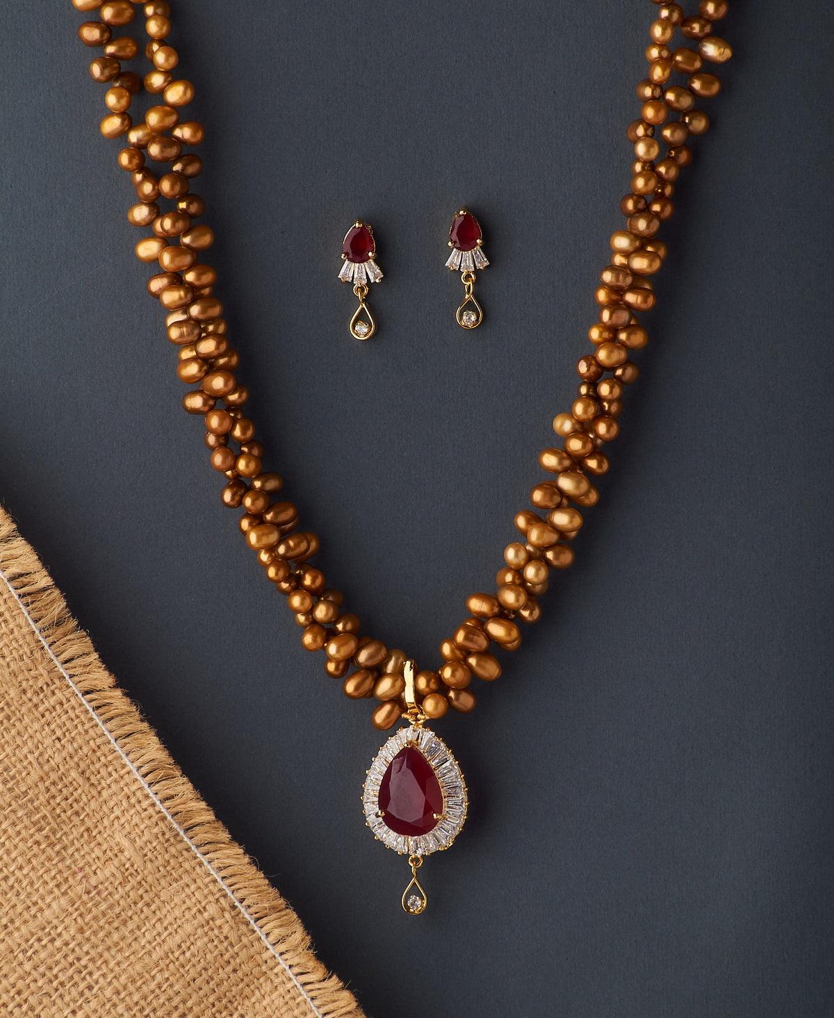 Ravishing Real Pearl Necklace Set - Chandrani Pearls