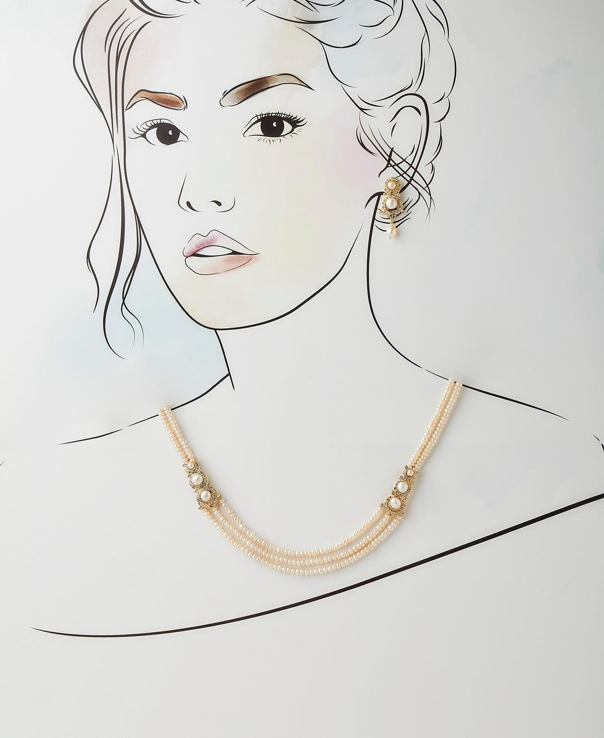 Ravishing Real Pearl Necklace Set - Chandrani Pearls