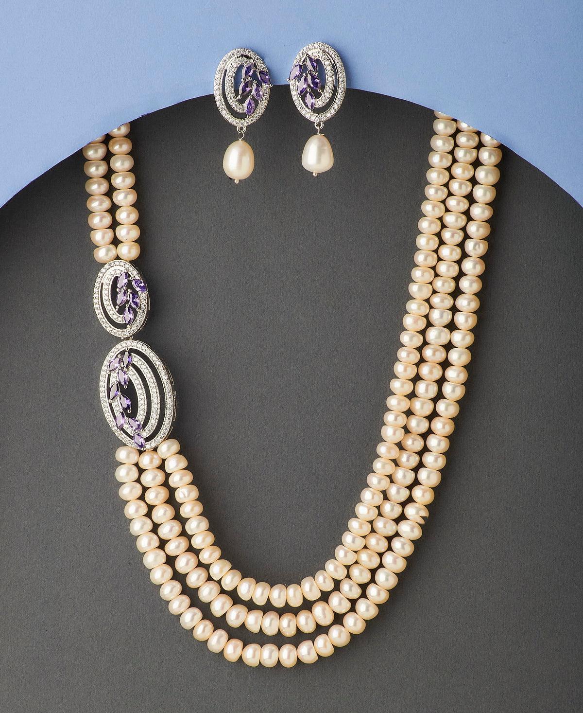 Ravishing Real Pearl Necklace Set - Chandrani Pearls
