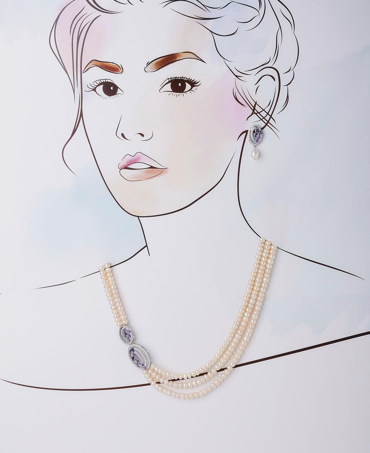 Ravishing Real Pearl Necklace Set - Chandrani Pearls