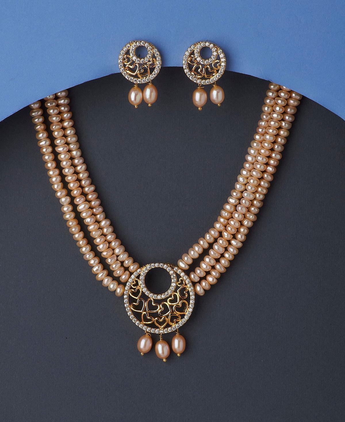 Ravishing Real Pearl Necklace Set - Chandrani Pearls