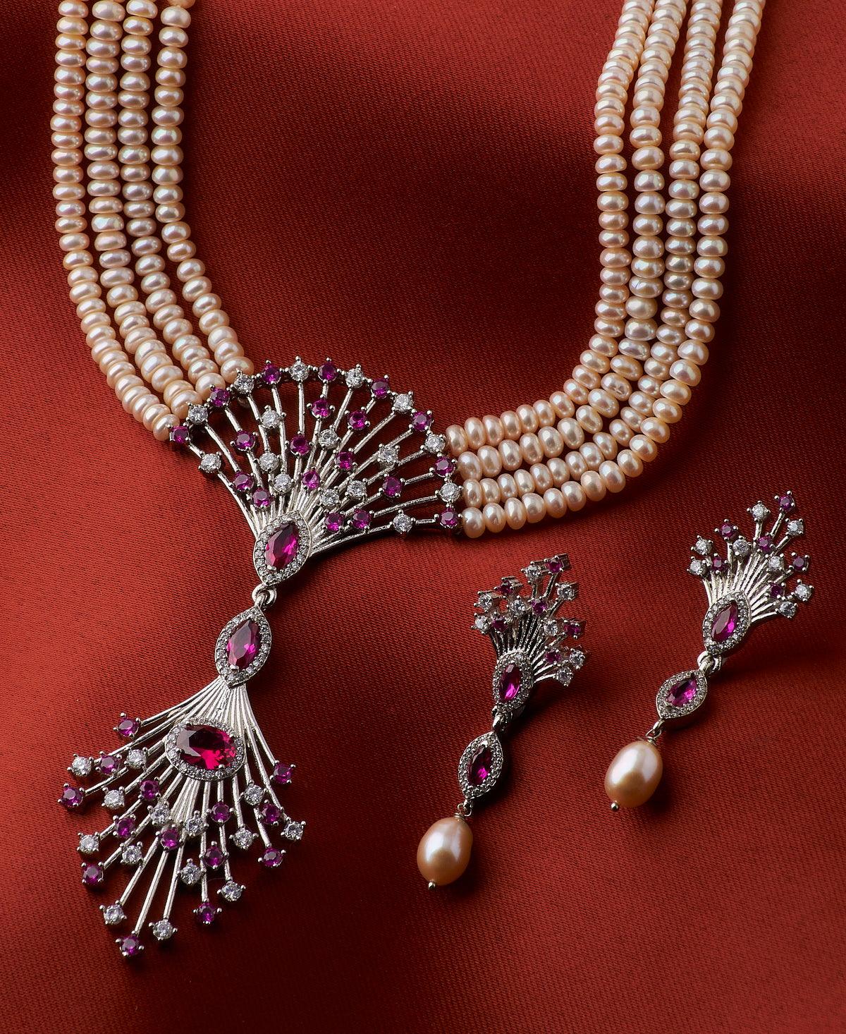 Ravishing Real Pearl Necklace Set - Chandrani Pearls