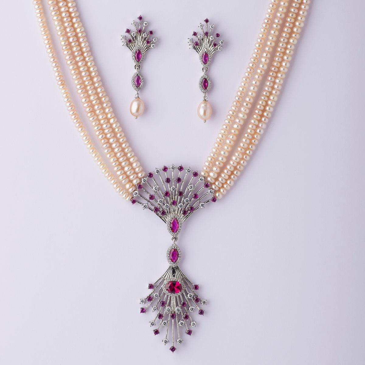 Ravishing Real Pearl Necklace Set - Chandrani Pearls