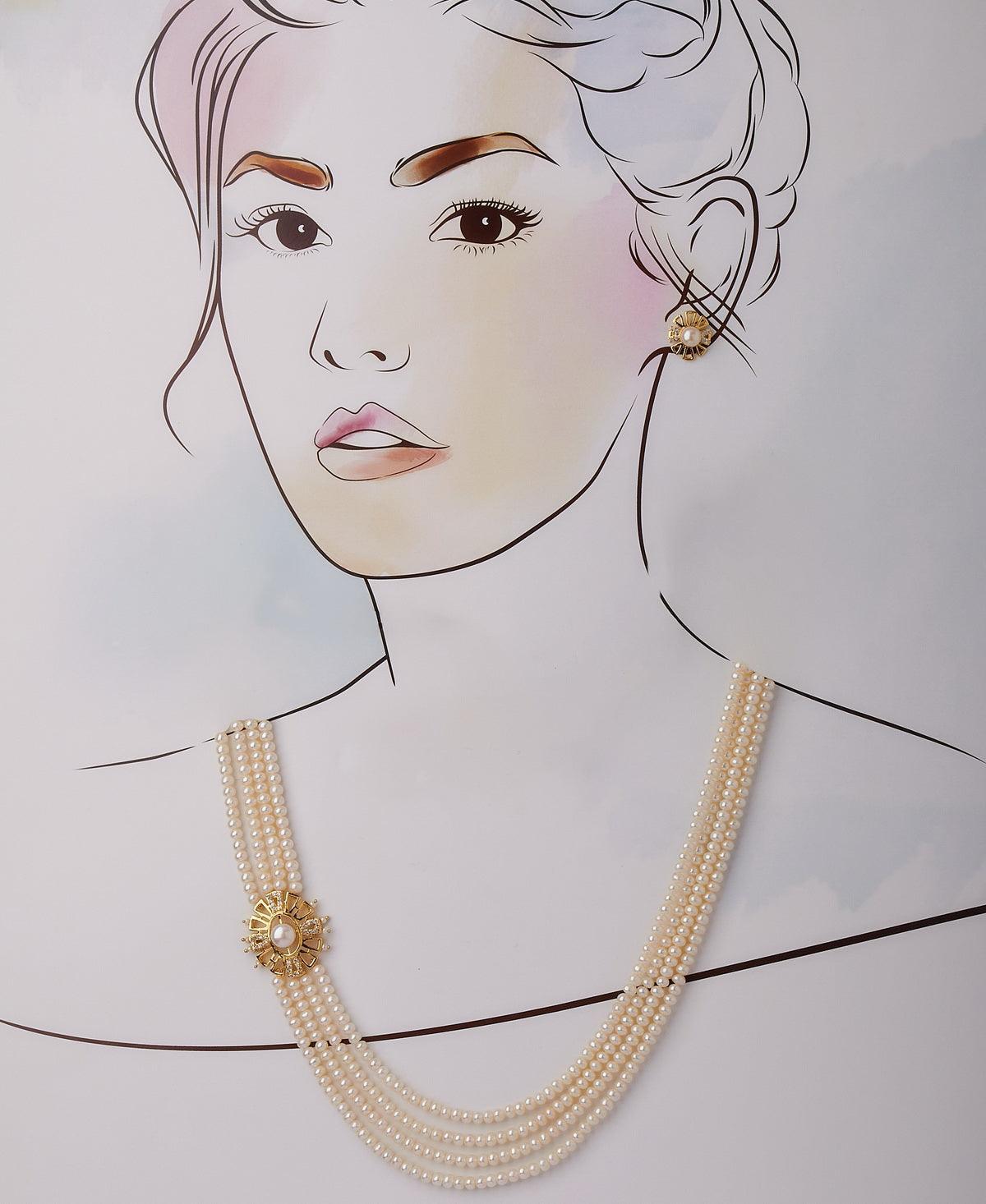 Ravishing Real Pearl Necklace Set - Chandrani Pearls
