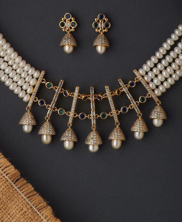 Ravishing Real Pearl Necklace Set - Chandrani Pearls