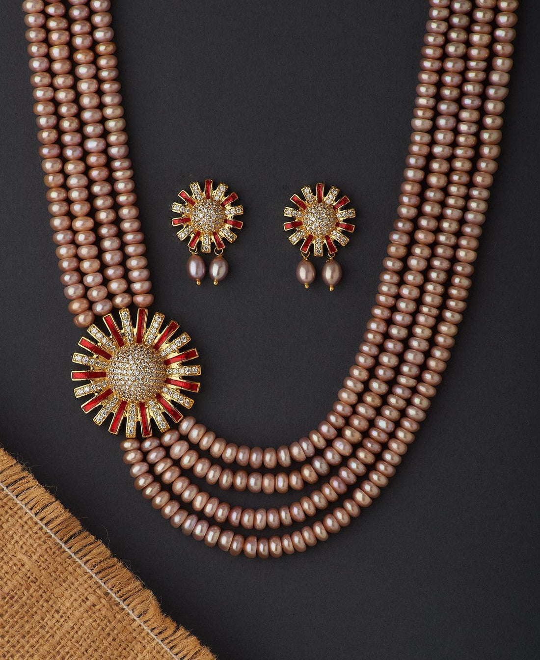 Ravishing Real Pearl Necklace Set - Chandrani Pearls