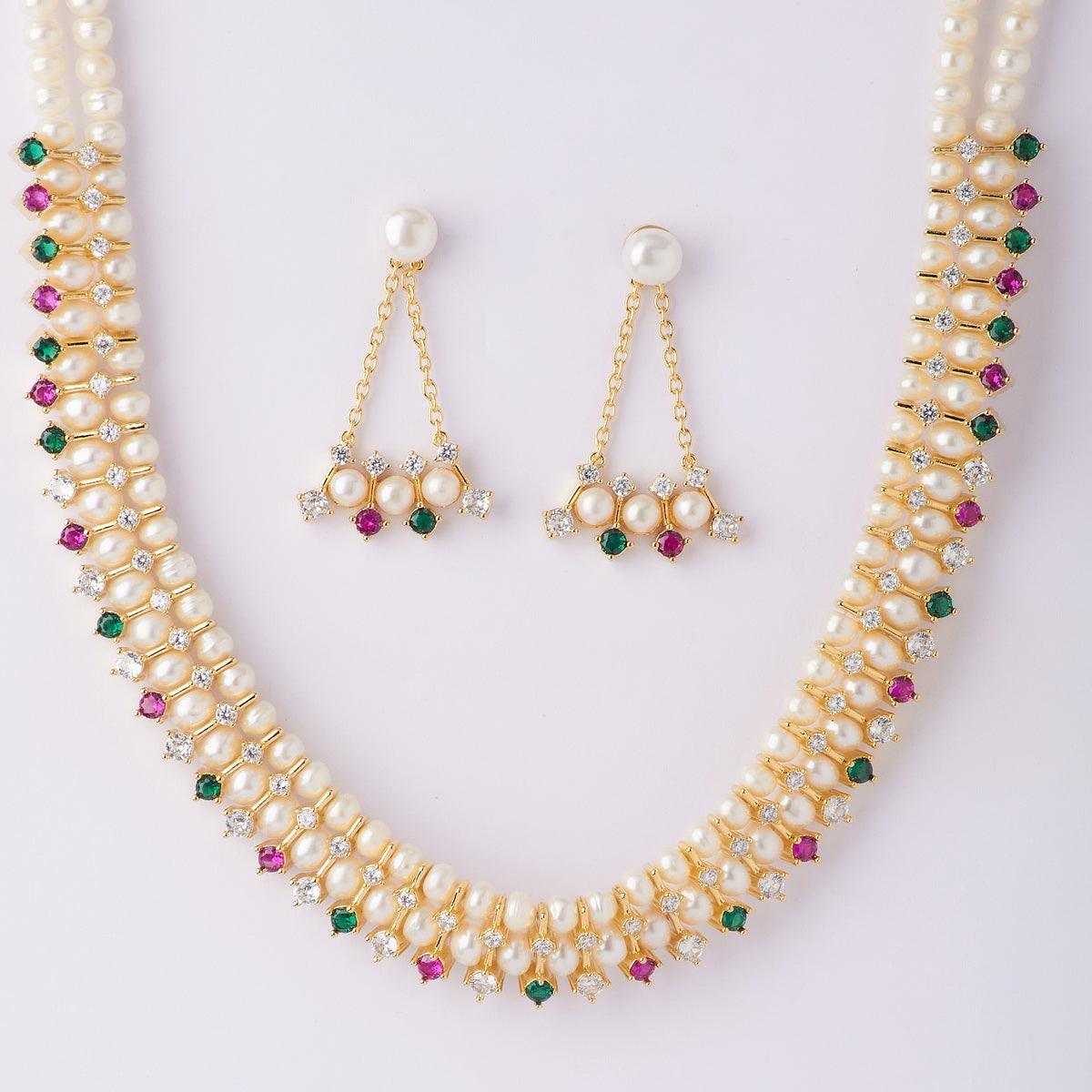 Ravishing Real Pearl Necklace Set - Chandrani Pearls