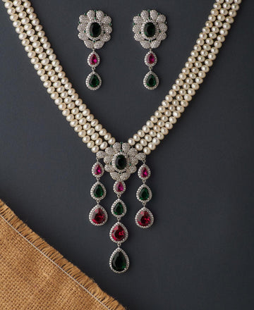 Ravishing Real Pearl Necklace Set - Chandrani Pearls