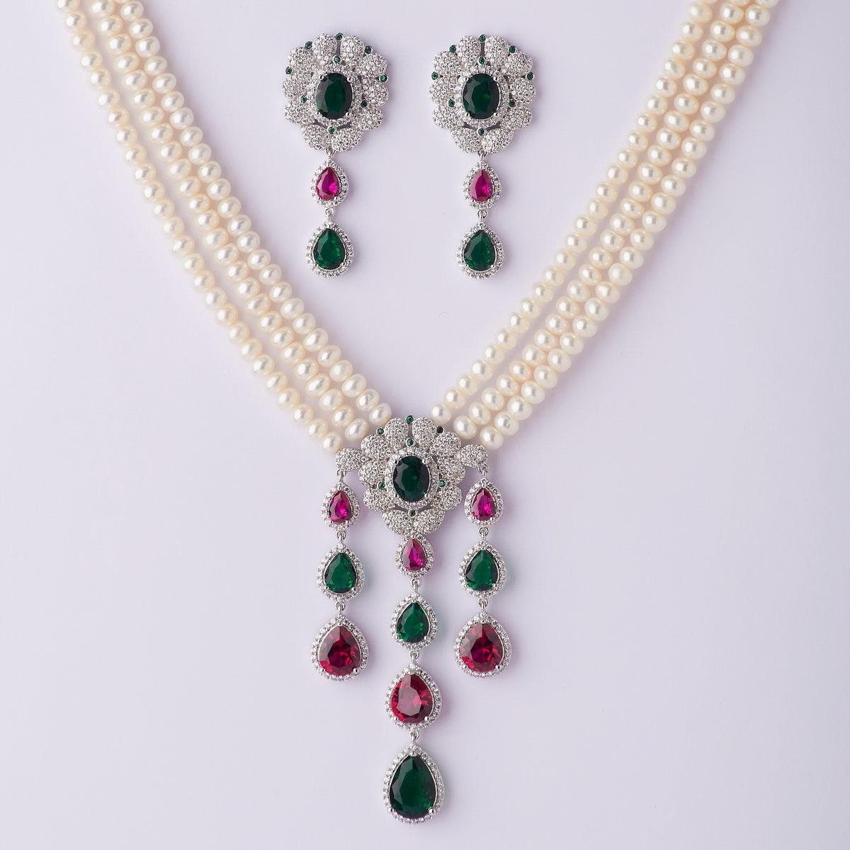 Ravishing Real Pearl Necklace Set - Chandrani Pearls