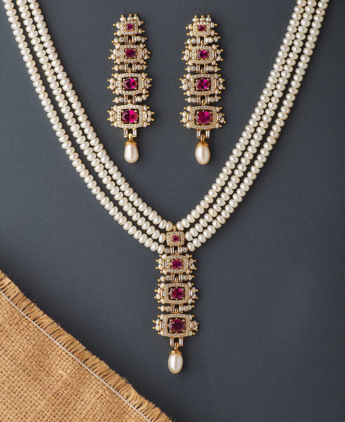 Ravishing Real Pearl Necklace Set - Chandrani Pearls
