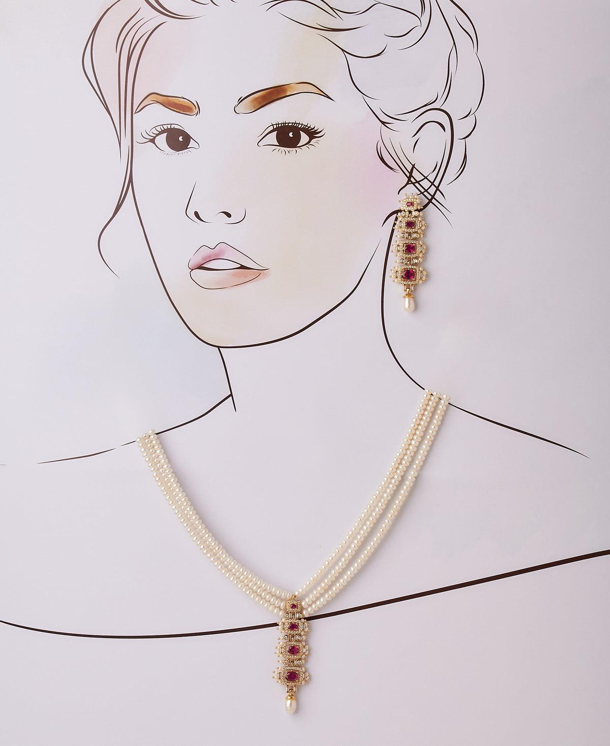 Ravishing Real Pearl Necklace Set - Chandrani Pearls
