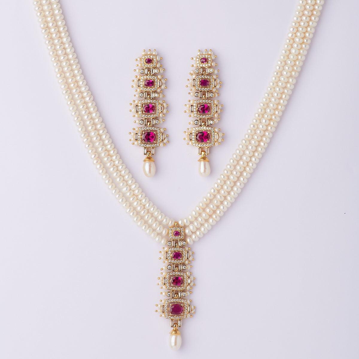 Ravishing Real Pearl Necklace Set - Chandrani Pearls