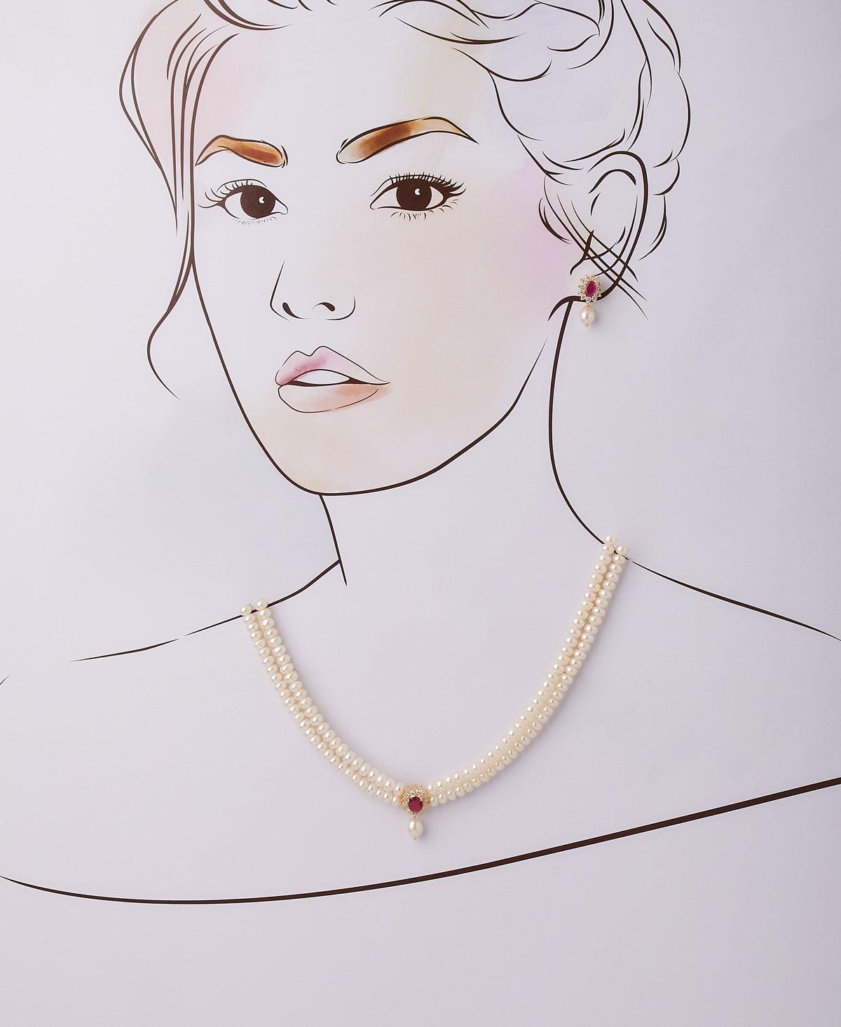 Ravishing Real Pearl Necklace Set - Chandrani Pearls