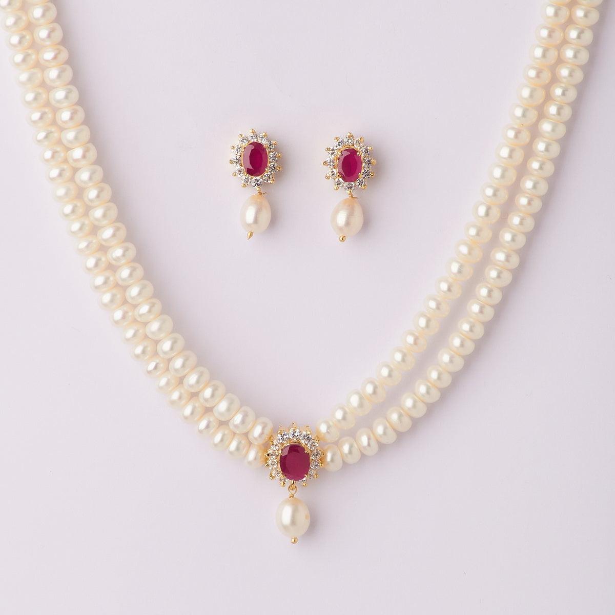 Ravishing Real Pearl Necklace Set - Chandrani Pearls