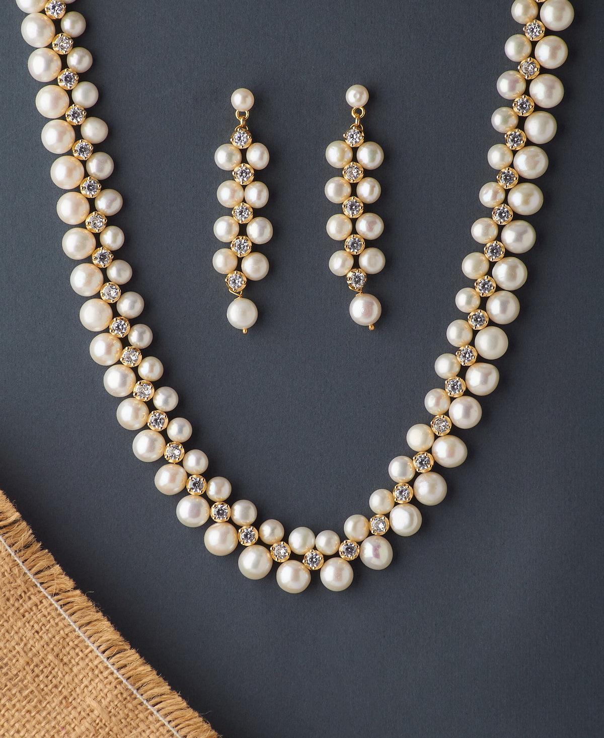 Ravishing Real Pearl Necklace Set - Chandrani Pearls