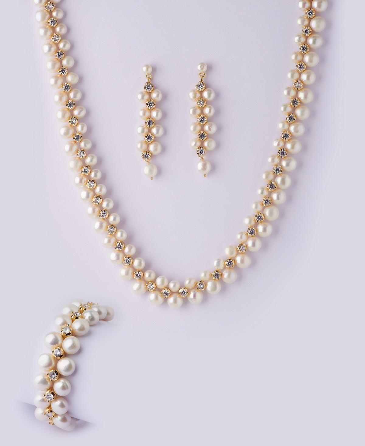 Ravishing Real Pearl Necklace Set - Chandrani Pearls