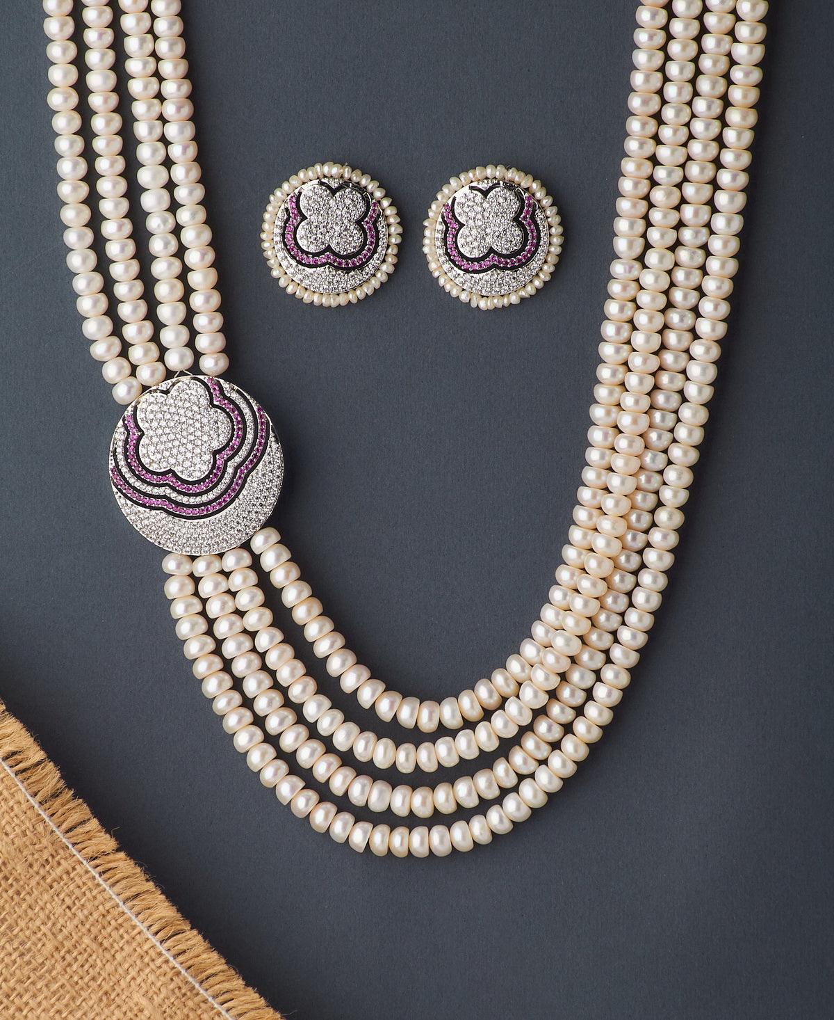 Ravishing Real Pearl Necklace Set - Chandrani Pearls