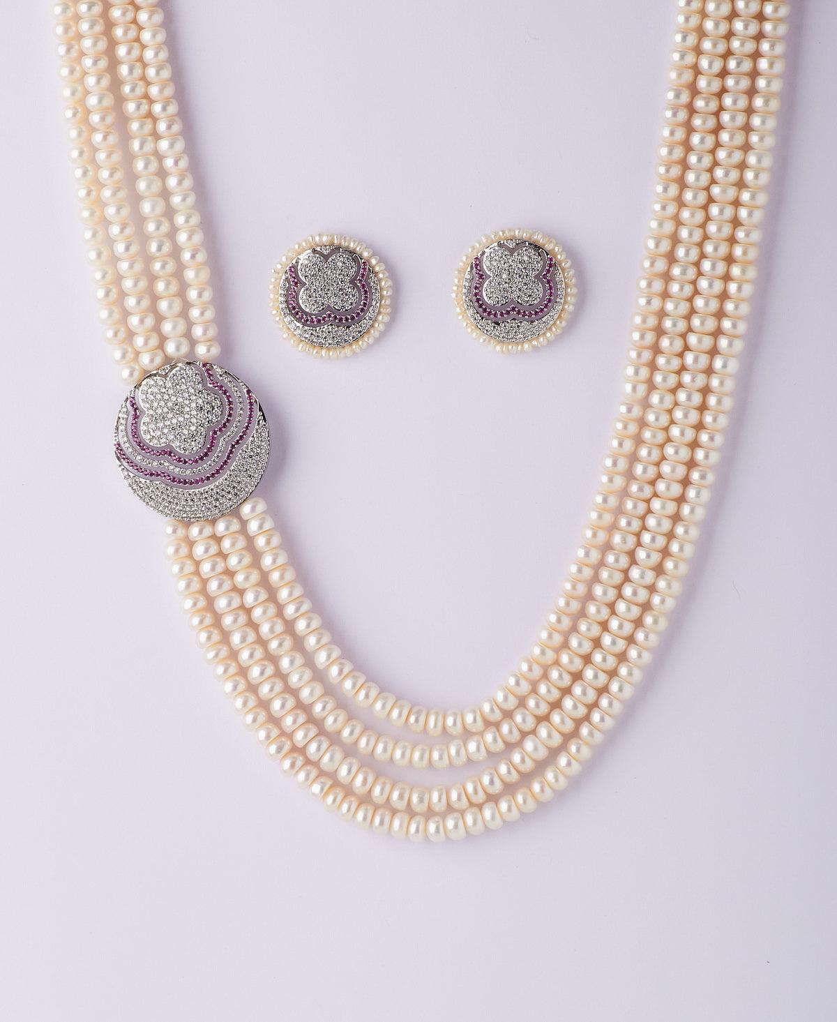 Ravishing Real Pearl Necklace Set - Chandrani Pearls