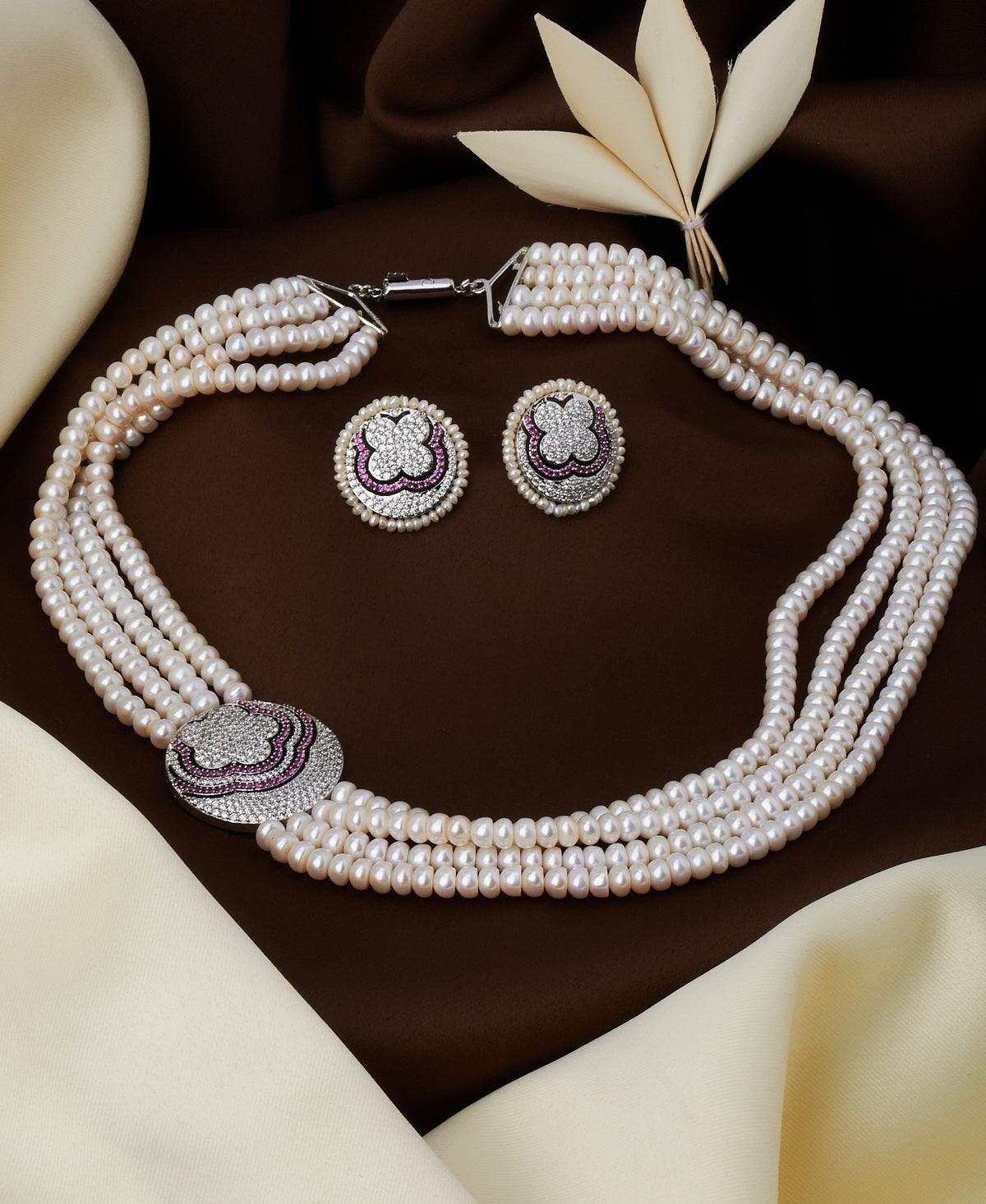 Ravishing Real Pearl Necklace Set - Chandrani Pearls