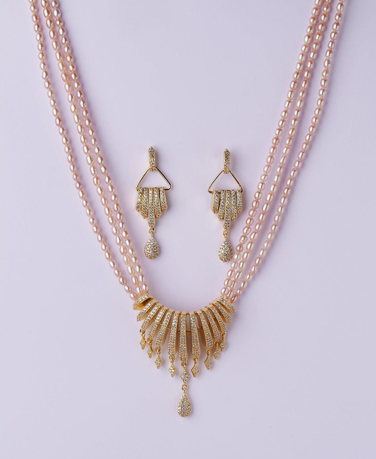 Ravishing Real Pearl Necklace Set - Chandrani Pearls