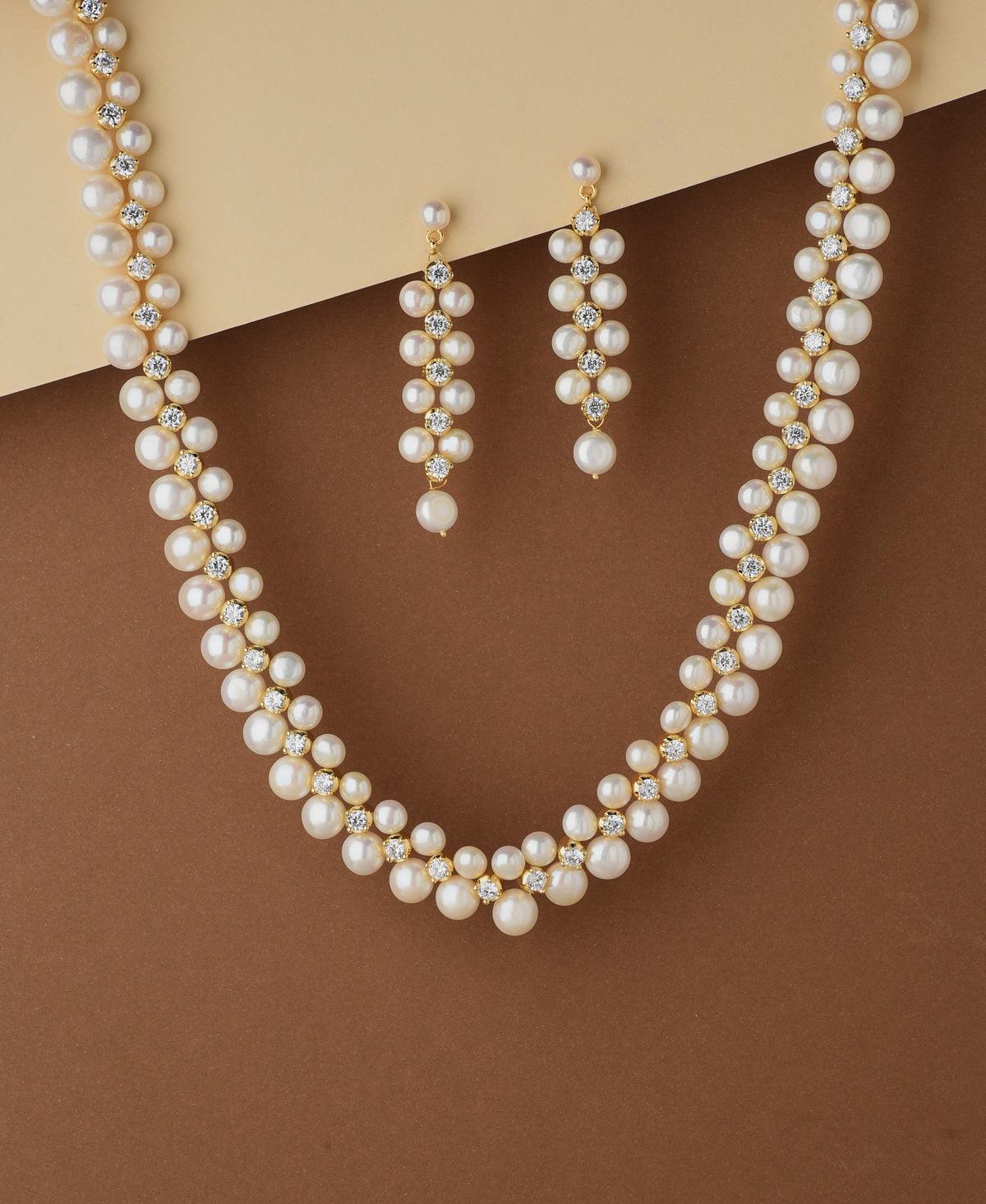 Ravishing Real Pearl Necklace Set - Chandrani Pearls