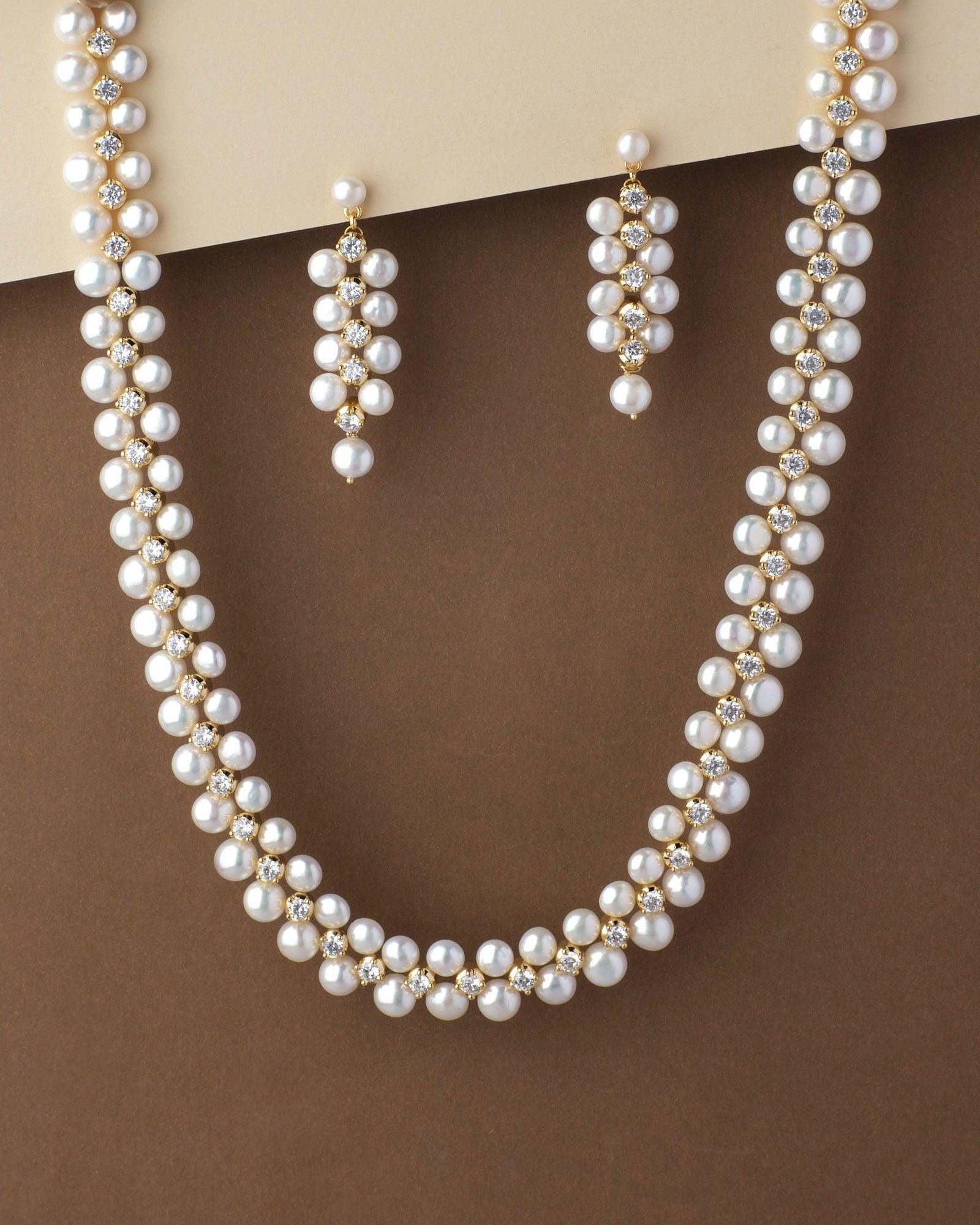 Ravishing Real Pearl Necklace Set - Chandrani Pearls