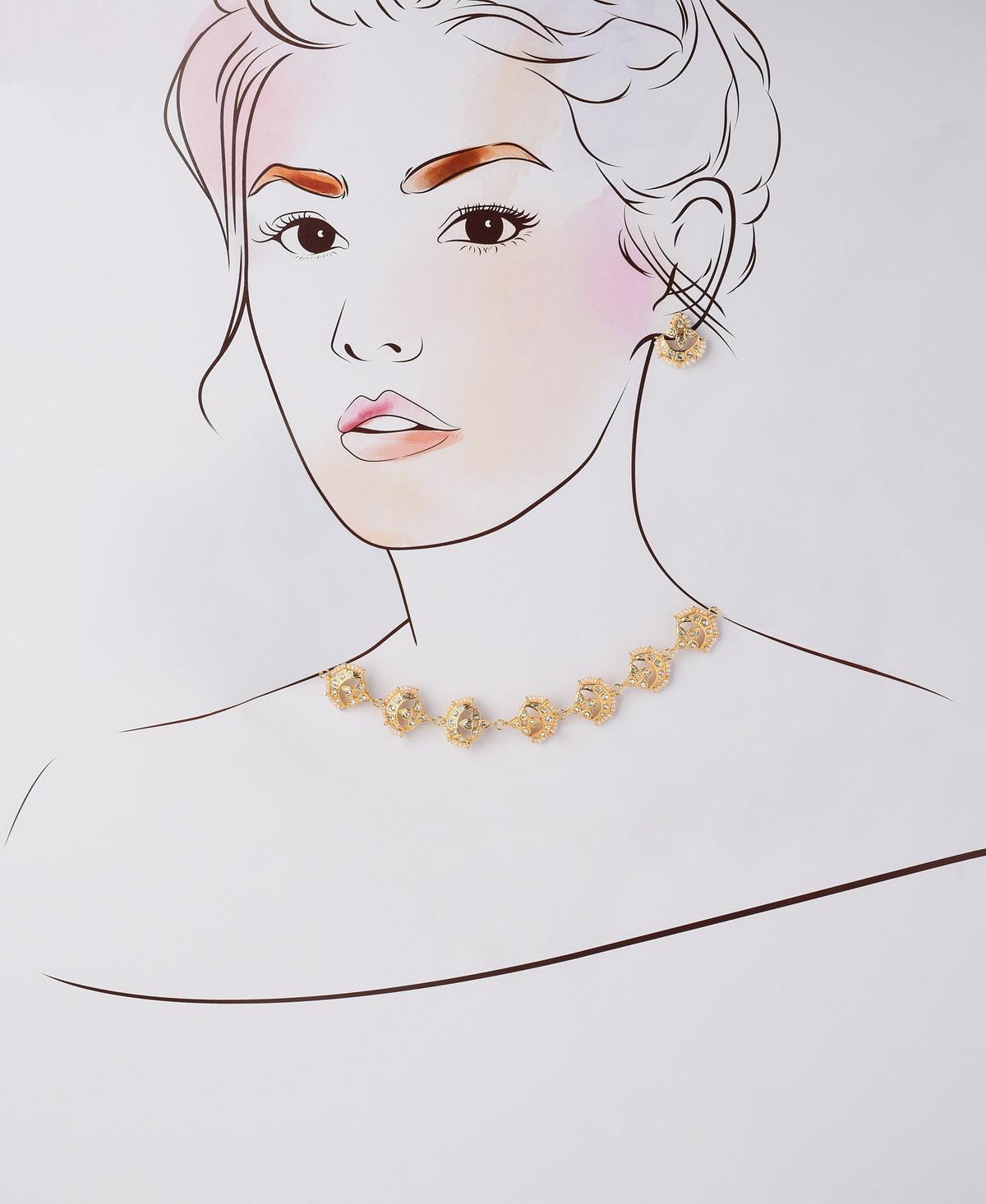 Ravishing Stone Studded Choker Set - Chandrani Pearls