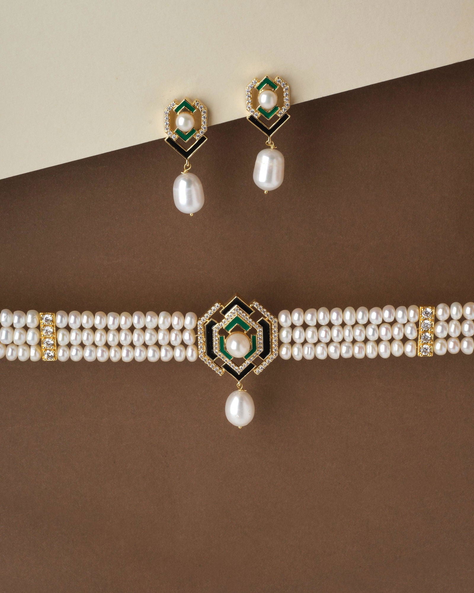 Ravishing Stone Studded Choker Set - Chandrani Pearls