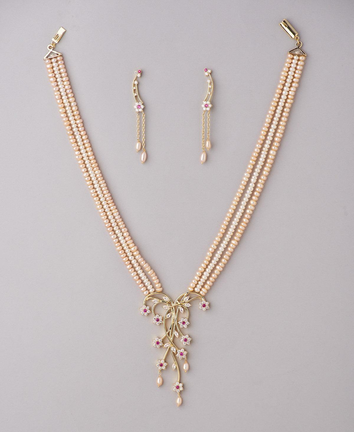 Ravishing Stone Studded Necklace Set - Chandrani Pearls