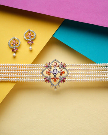 Regal Burgeon Necklace Set - Chandrani Pearls