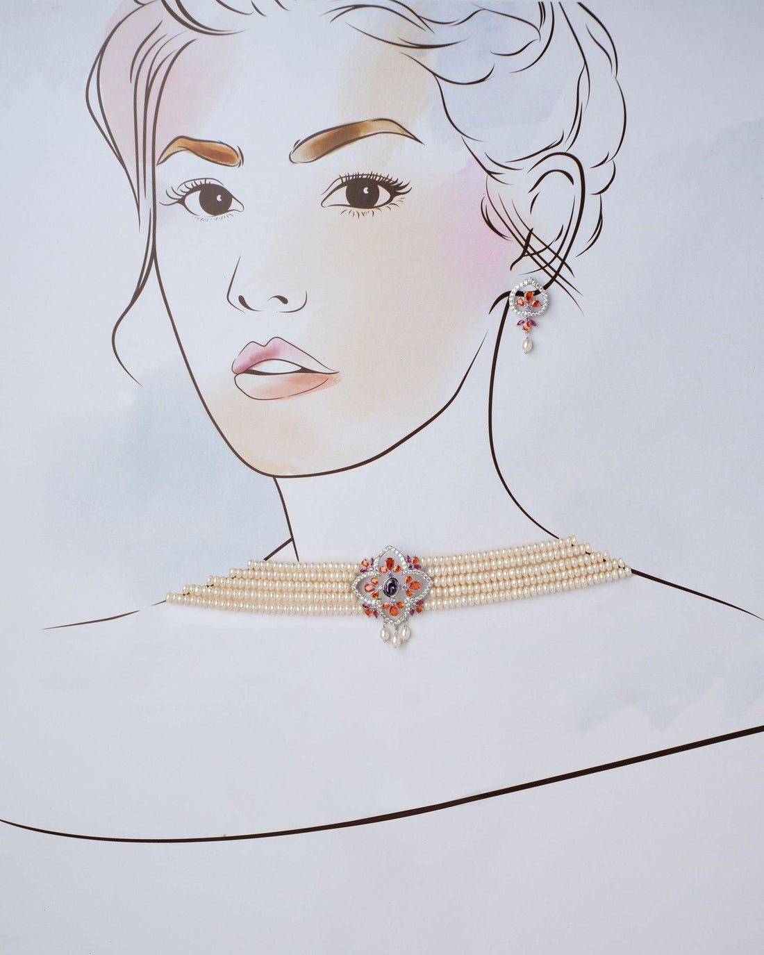 Regal Burgeon Necklace Set - Chandrani Pearls