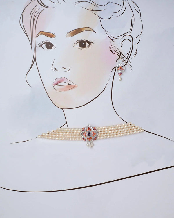 Regal Burgeon Necklace Set - Chandrani Pearls
