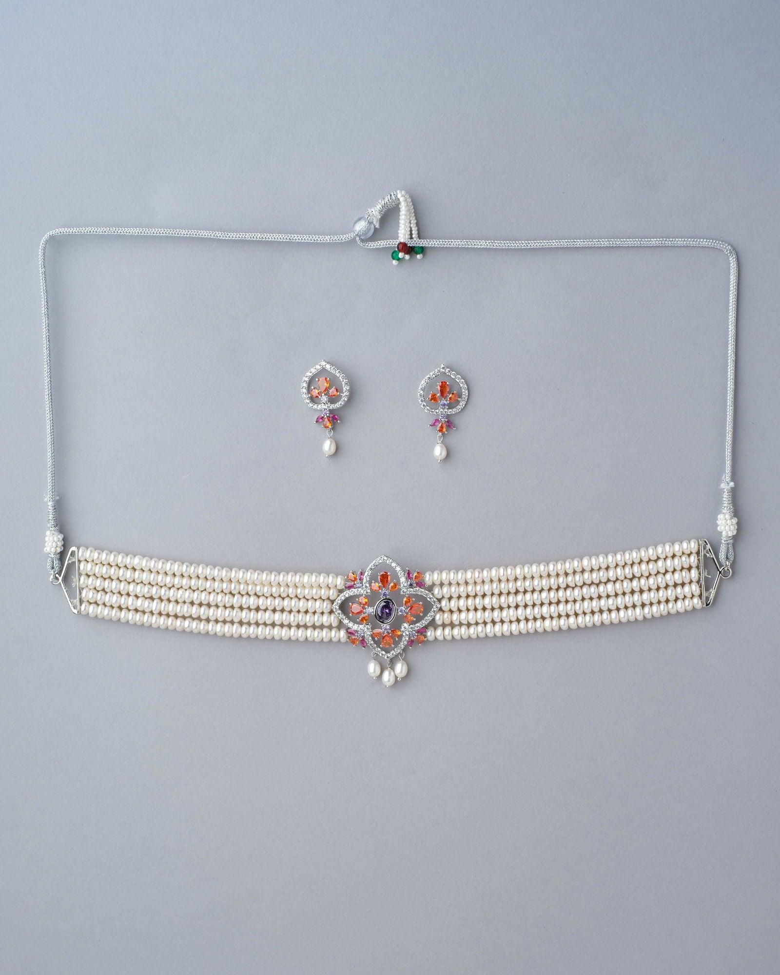 Regal Burgeon Necklace Set - Chandrani Pearls