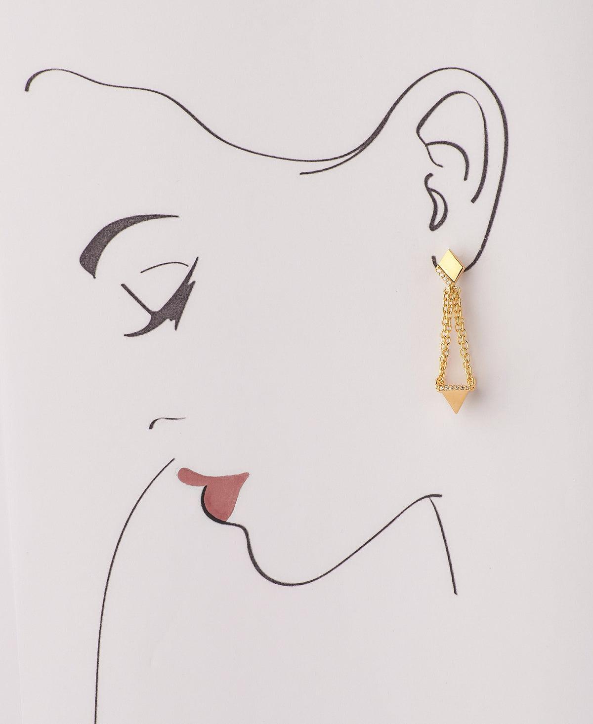 Regal Metallic Hanging Earring - Chandrani Pearls