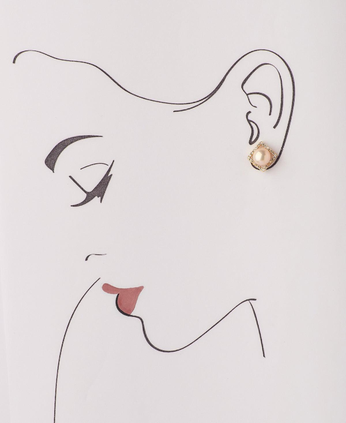 Regal Pearl Stone Stud Earring - Chandrani Pearls