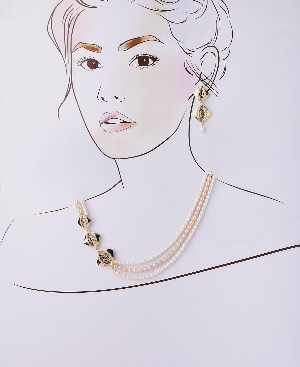 Regal Real Pearl Necklace Set - Chandrani Pearls