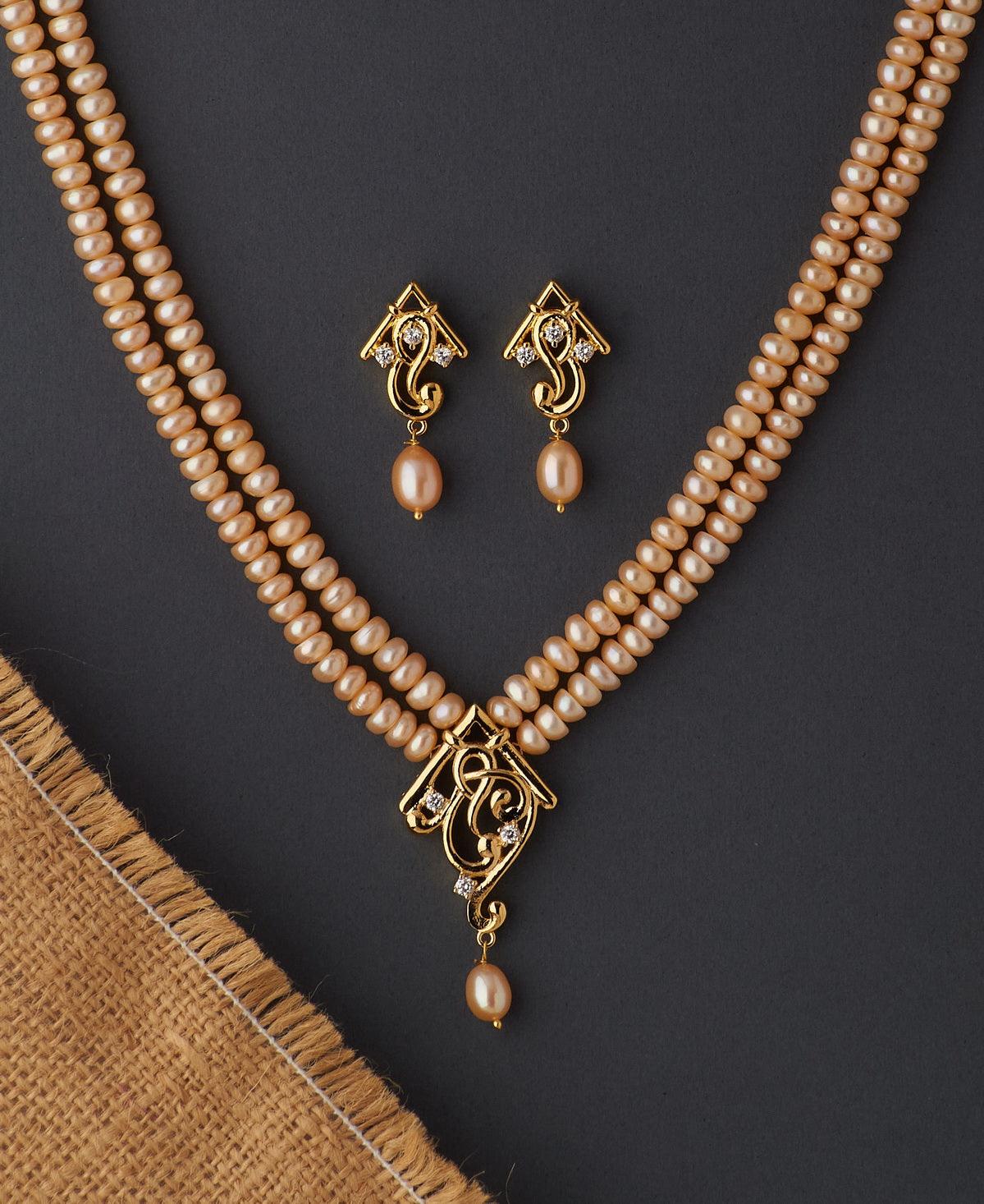 Regal Real Pearl Necklace Set - Chandrani Pearls