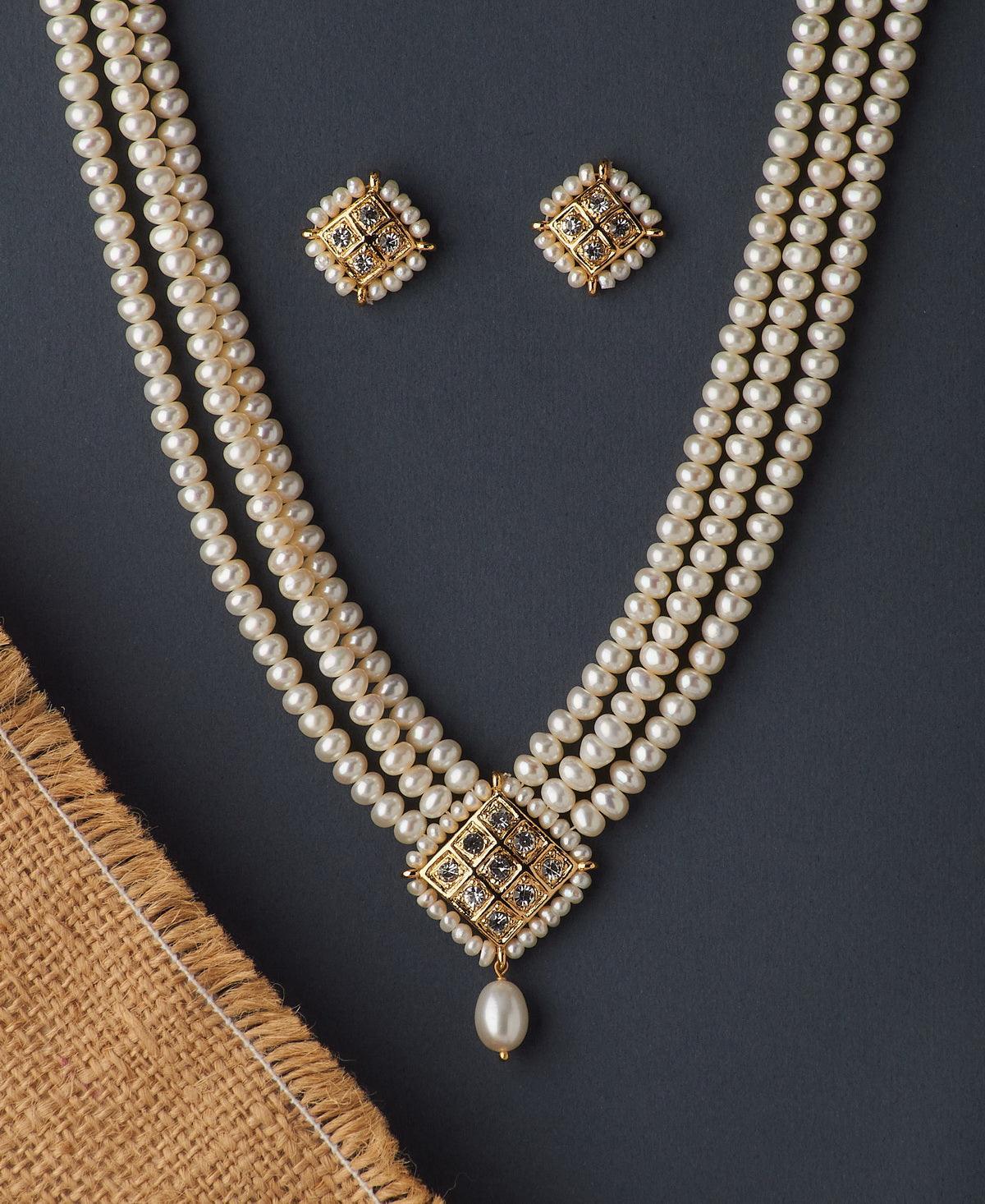 Regal Real Pearl Necklace Set - Chandrani Pearls