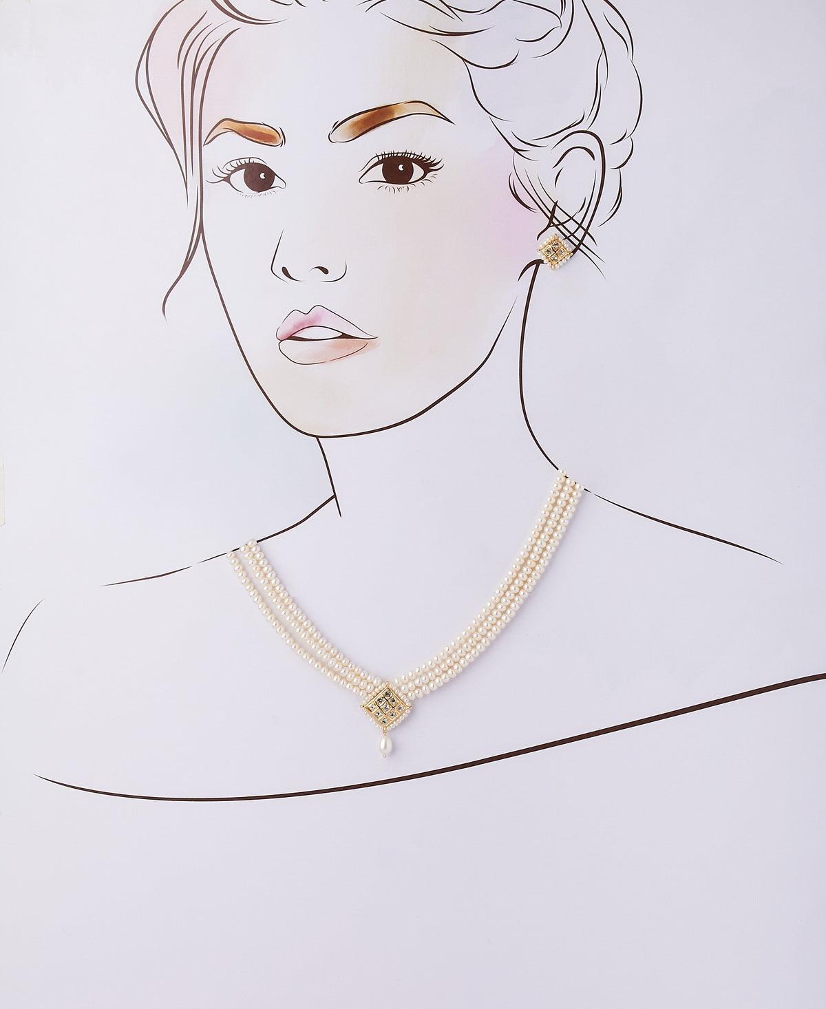 Regal Real Pearl Necklace Set - Chandrani Pearls
