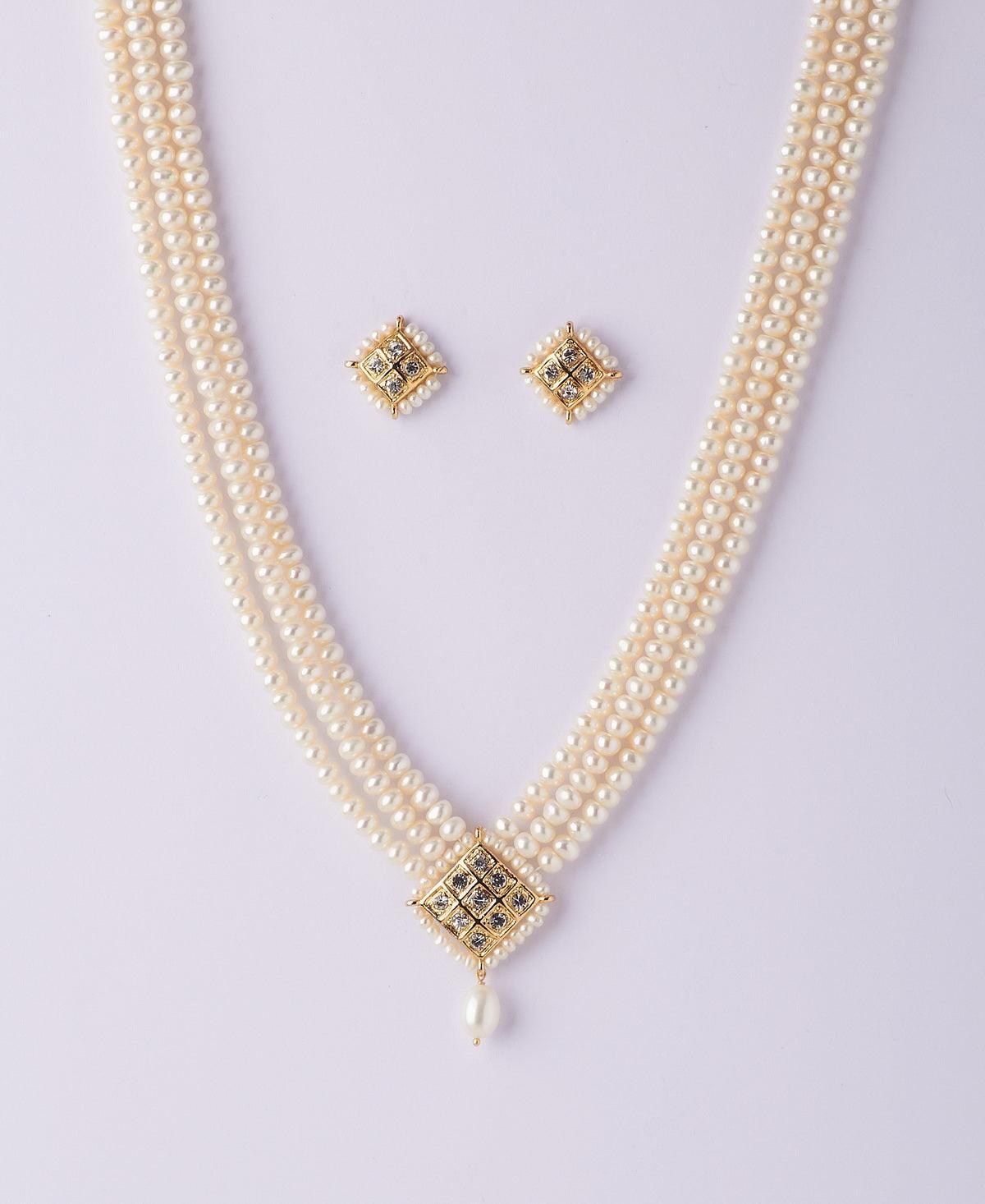 Regal Real Pearl Necklace Set - Chandrani Pearls