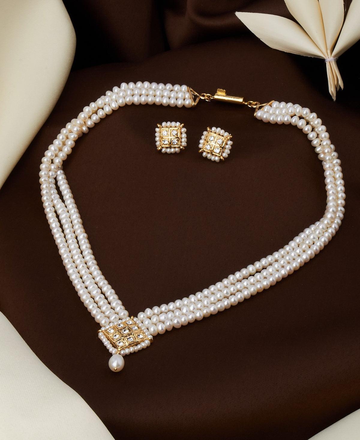 Regal Real Pearl Necklace Set - Chandrani Pearls