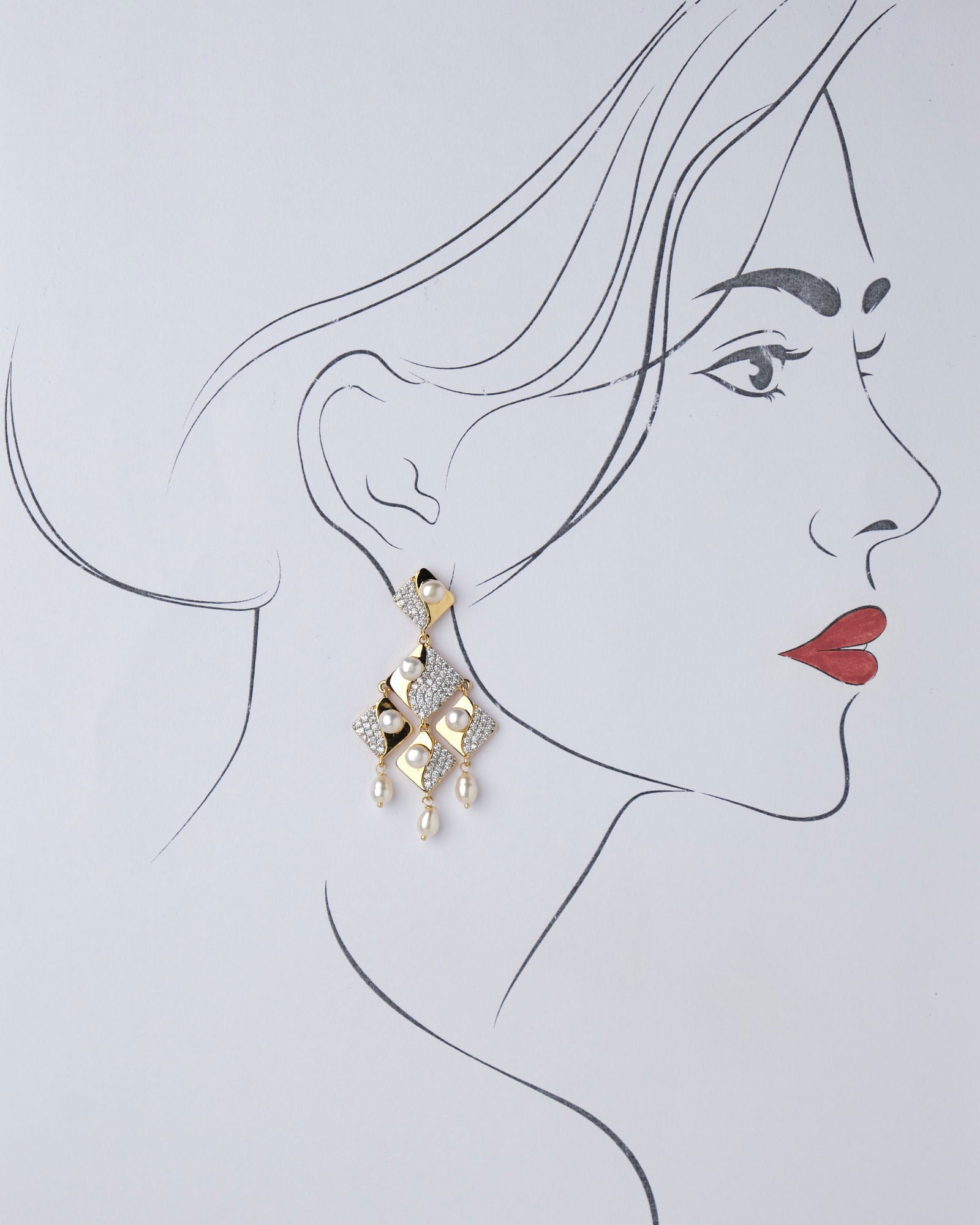 Regal Touch Hanging Pearl Earring - Chandrani Pearls