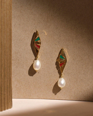 Rhombic Delight Pearl Earring - Chandrani Pearls