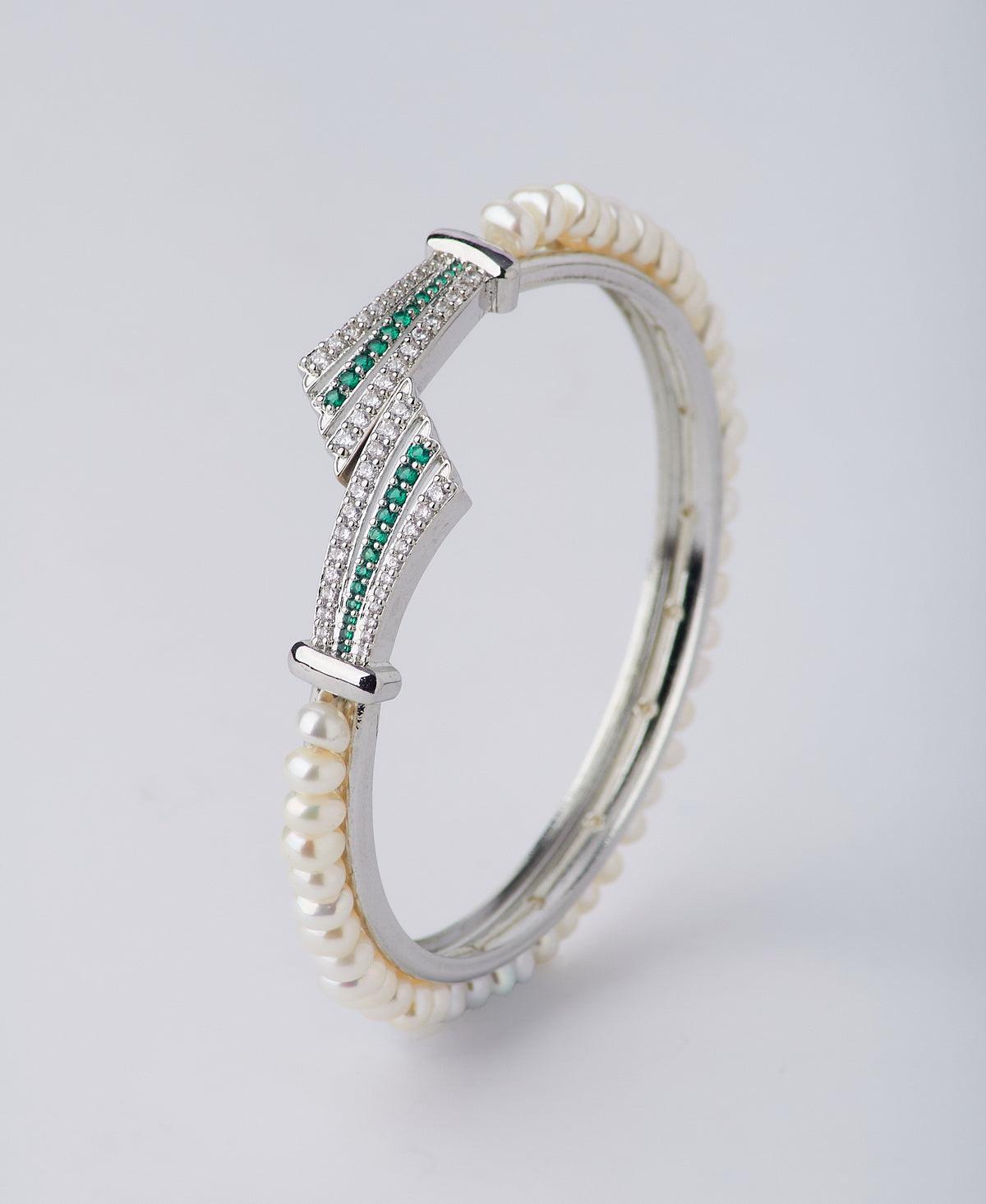Ritzy Stone Studded Pearl Bracelet - Chandrani Pearls