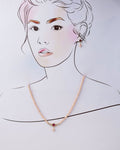 Rose Gold Pearl Necklace With Red Stone Set - Chandrani Pearls
