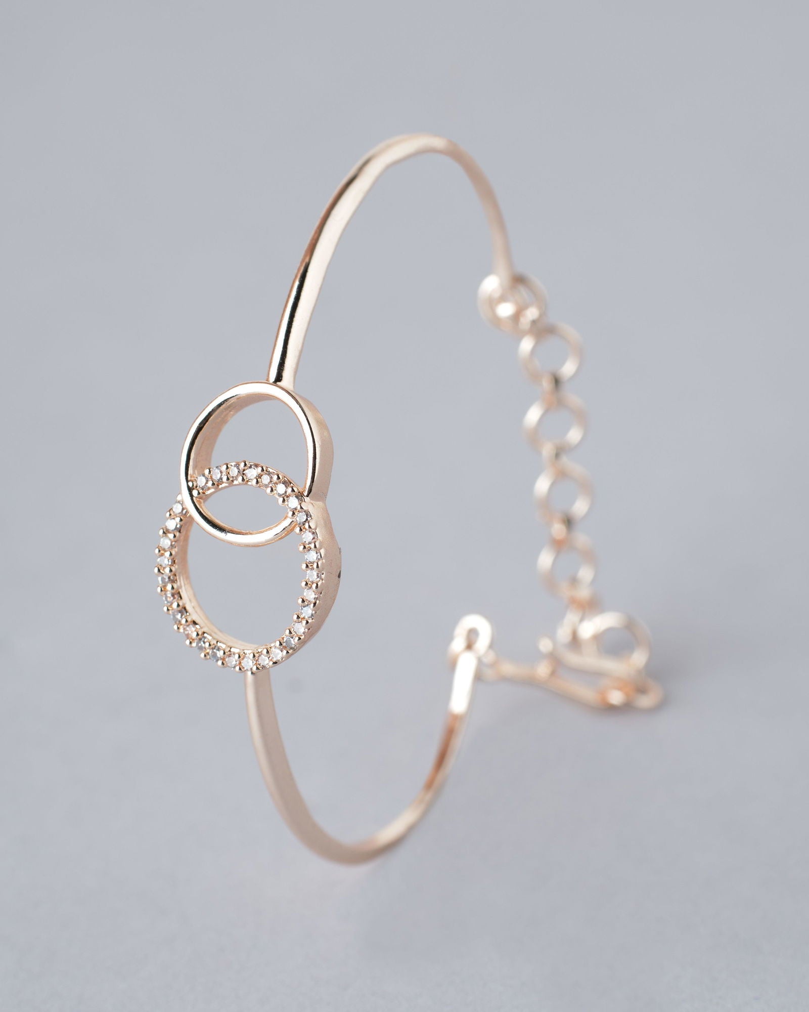 Rose gold AD Stud Bangle - Chandrani Pearls